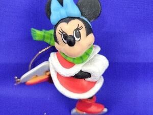 Vtg Grolier Disney Christmas Magic Ornament - Minnie on Skates Green Scarf 1983